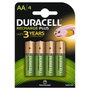 Duracell Pack de 4 Pilas Recargables AA 1300 mAh HR6-B